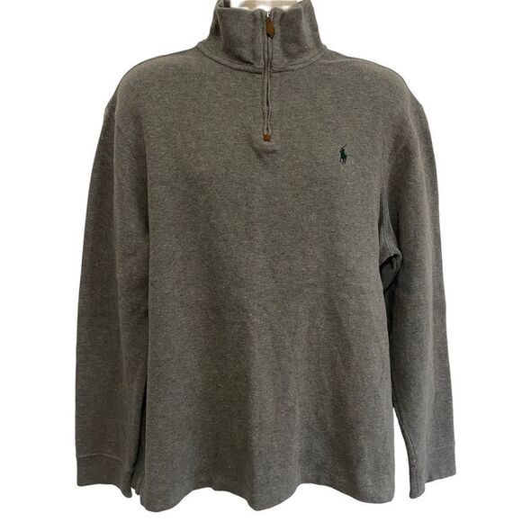 POLO RALPH LAUREN 1/4 Zip Pullover Gray Sweater - Picture 1 of 10